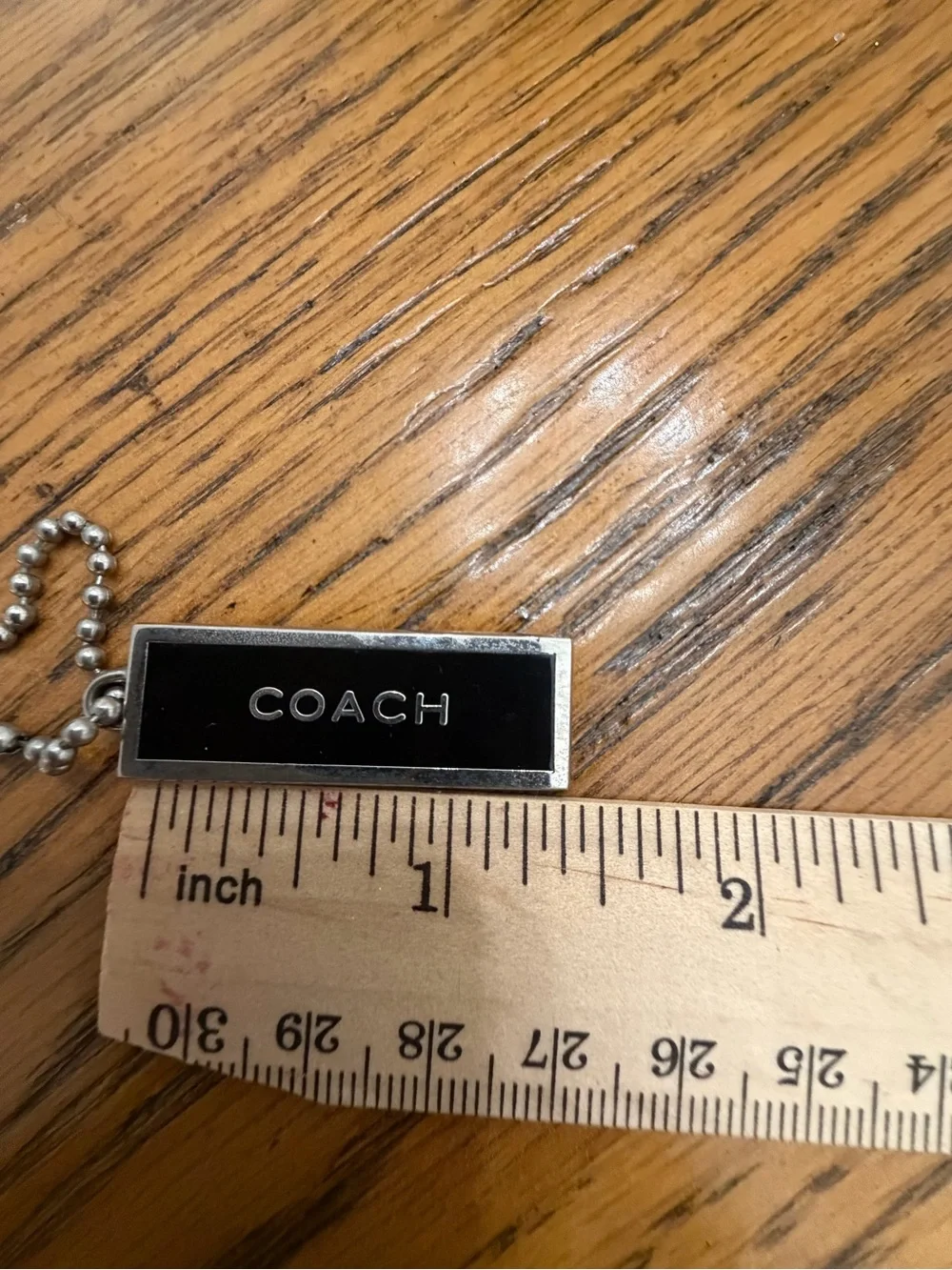 RARE COACH Black Enamel Logo Hang Tag Charm